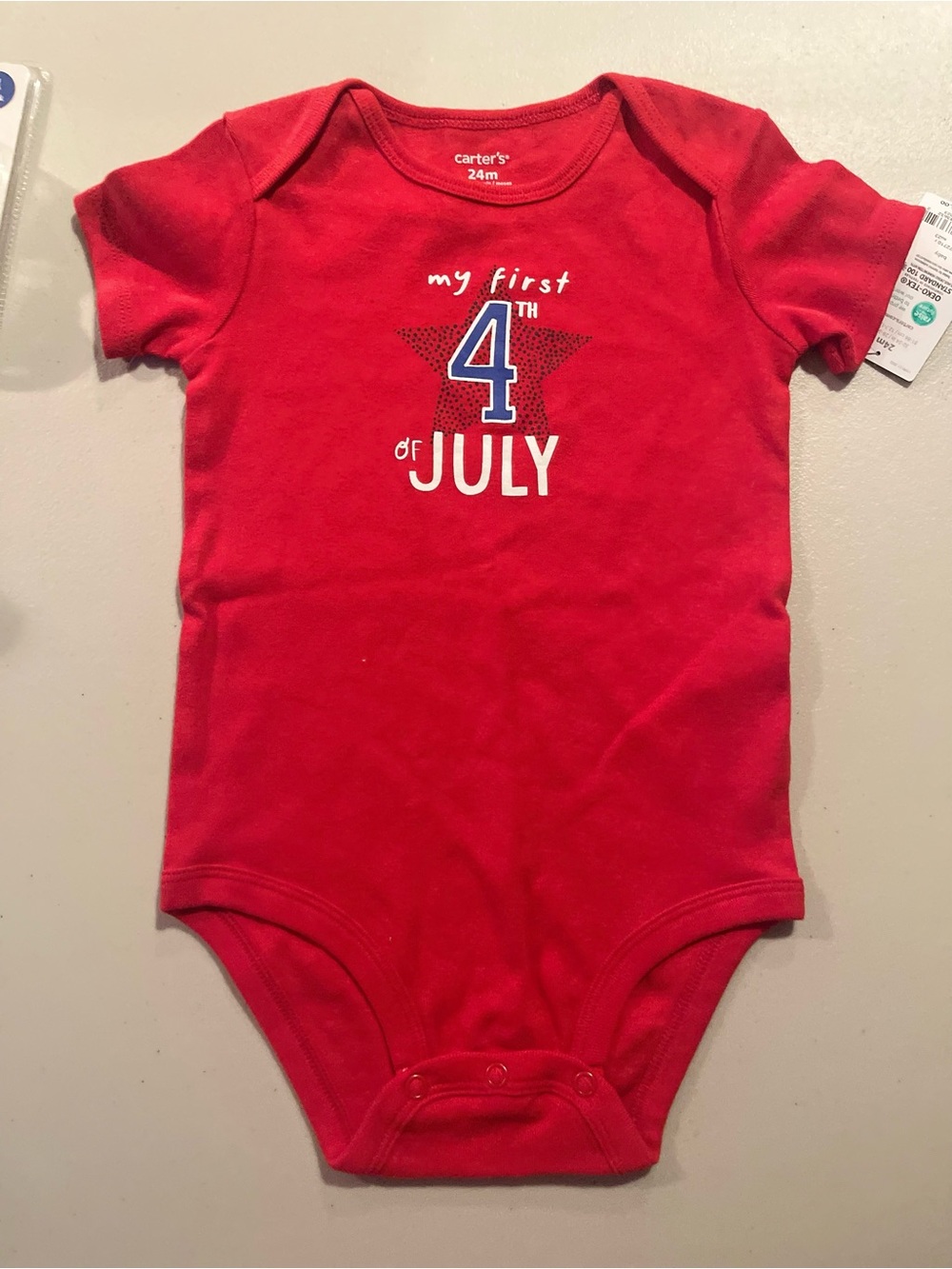 Carter's Red 'My First 4th of July' Baby One-Piece Bodysuit